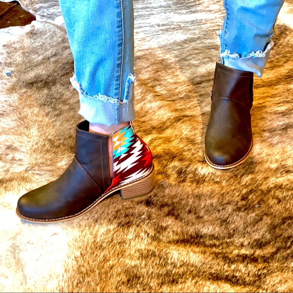 Leather Aztec Booties - Picture 5 of 10